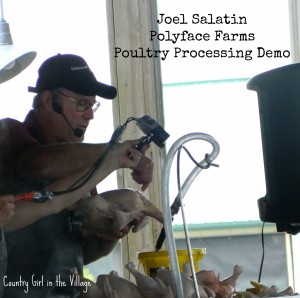 Joel Salatin processing chickens at the Mother Earth News Fair