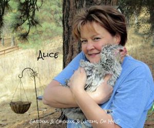 Donna McGlasson hugging her frizzle Alice